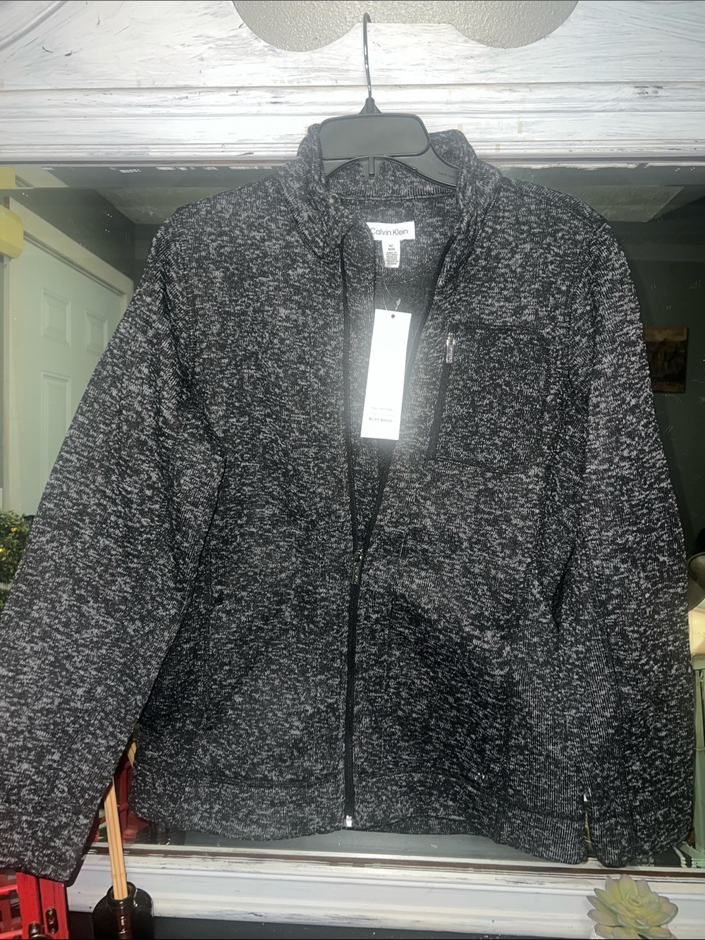 Calvin Klein Women's Black Heather Teddy Jacket